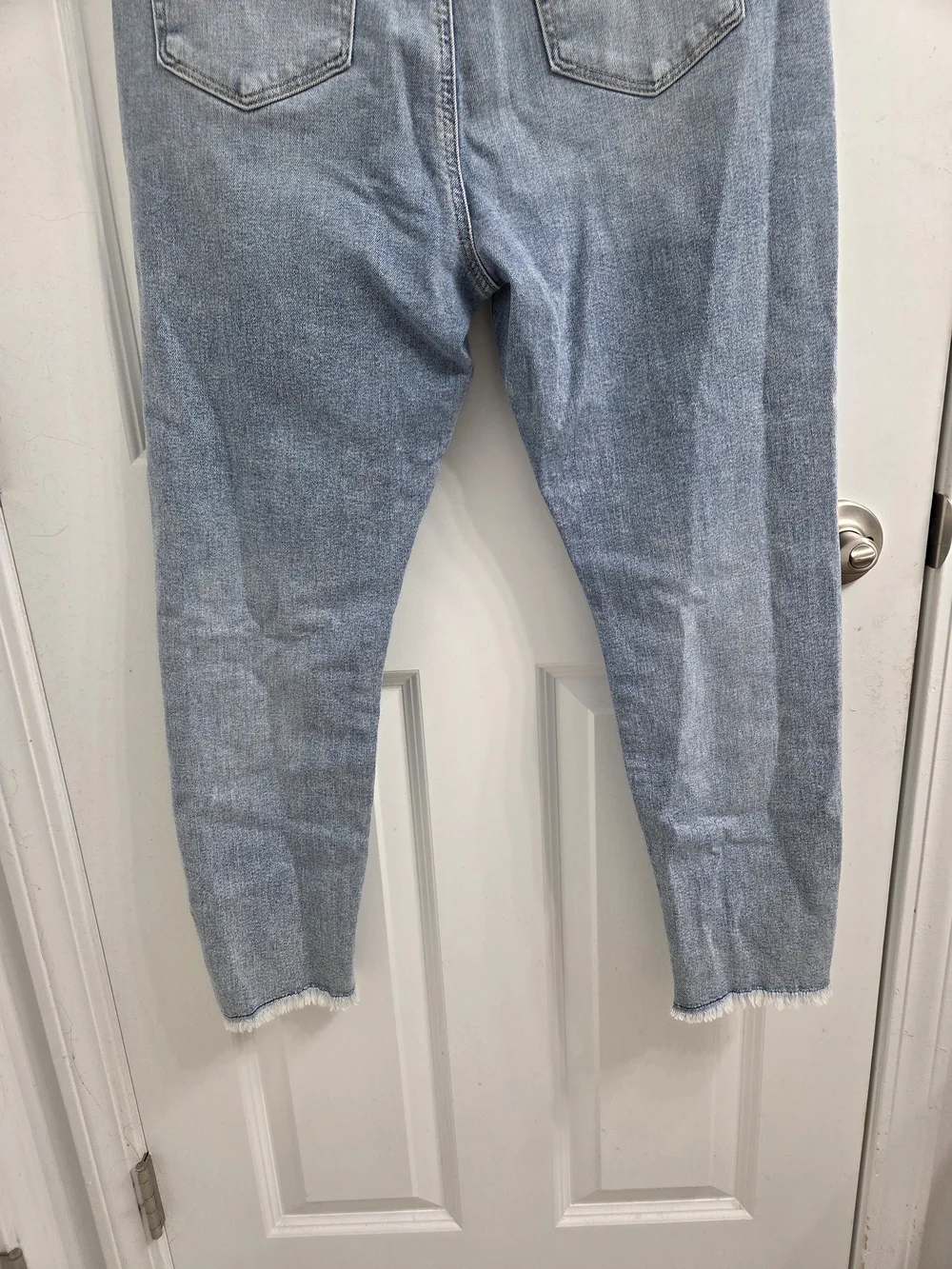 LOFT High Waist Skinny Ankle Light Wash Distressed Jeans
